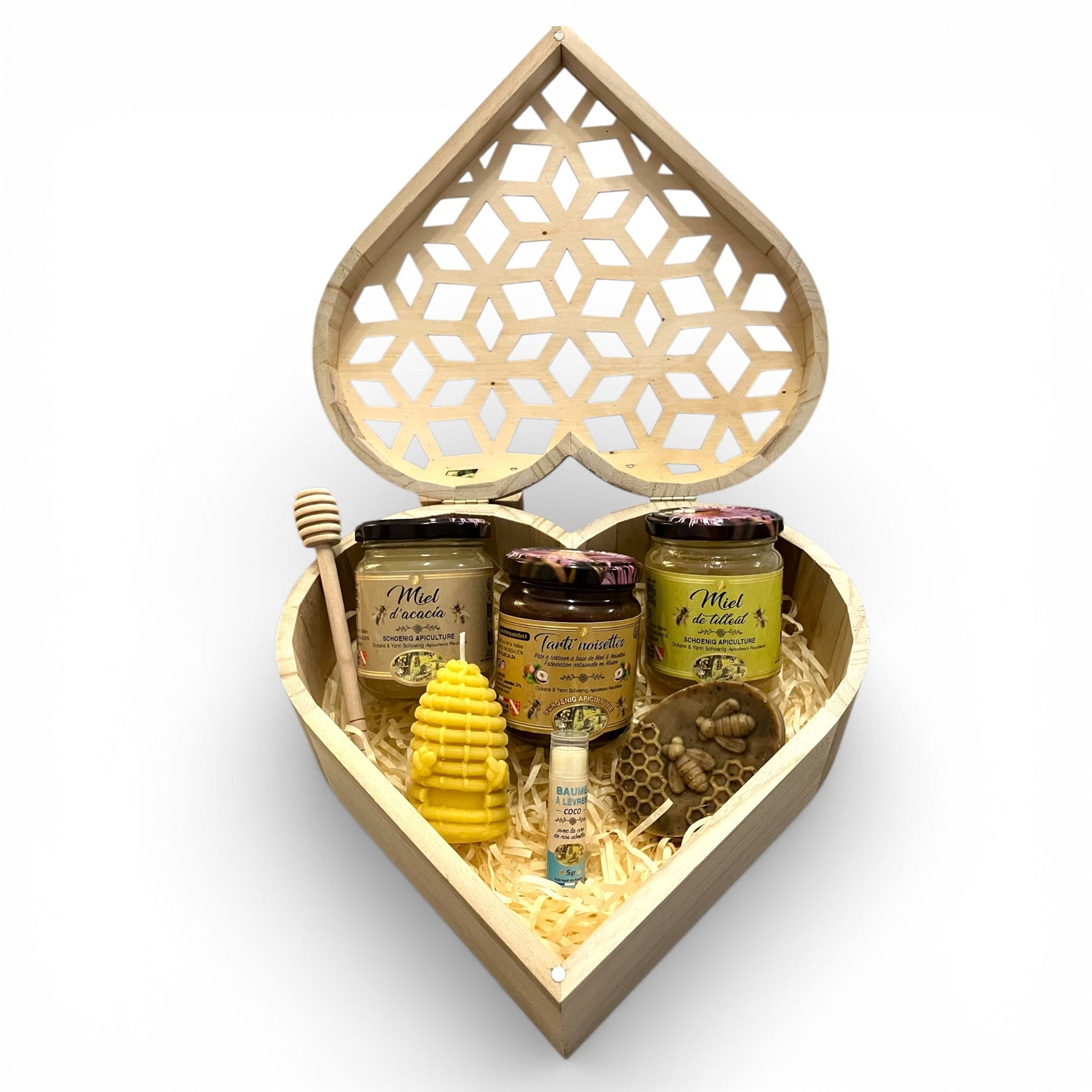 Coffret avec Bougie artisanale en cire d’abeille pour cadeau d’entreprise éco-responsable