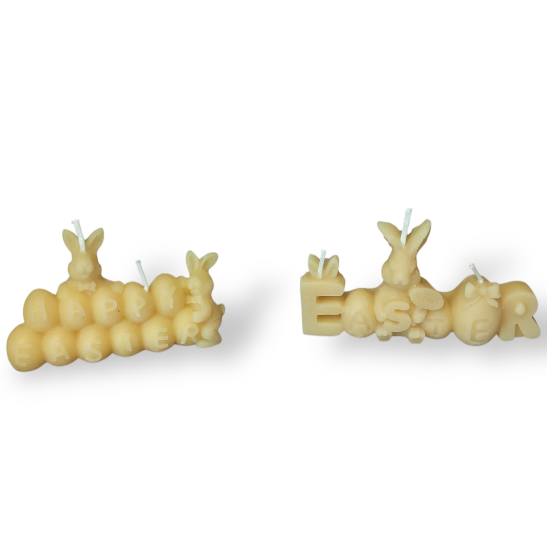 Bougie cire d'abeille Joyeuses pâques
