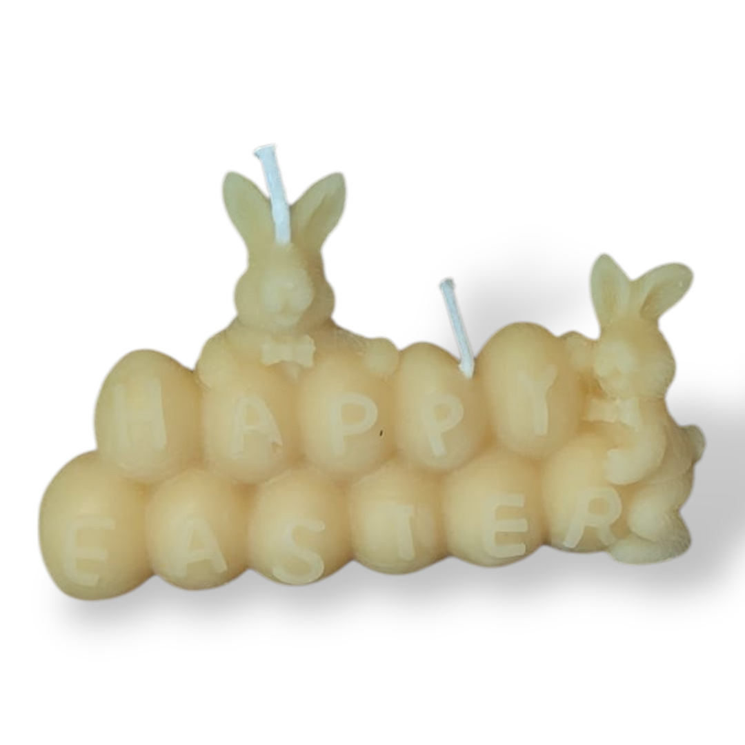 Bougie cire d'abeille Joyeuses pâques