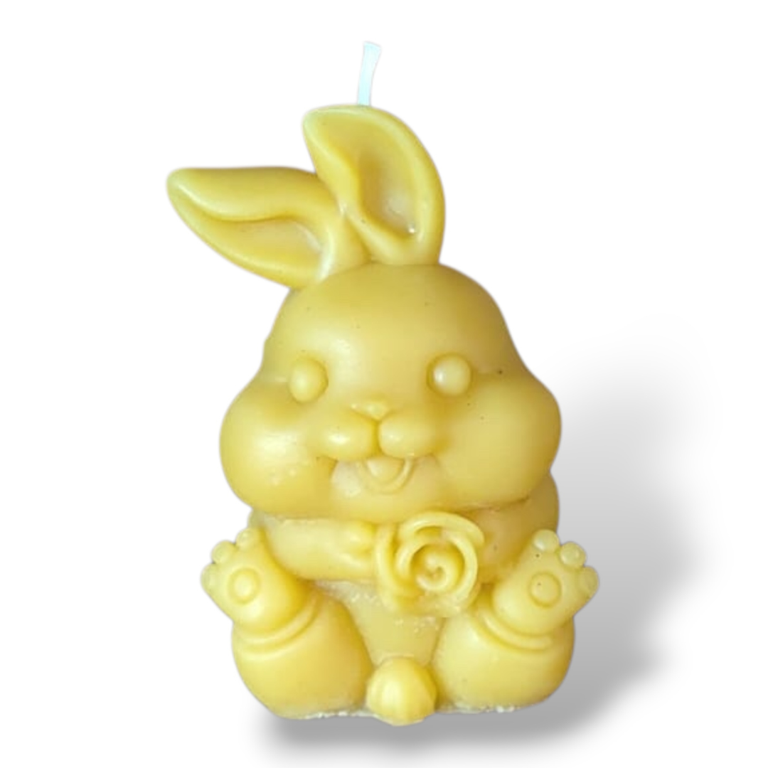 Bougie cire d'abeilles Lapin de Pâques