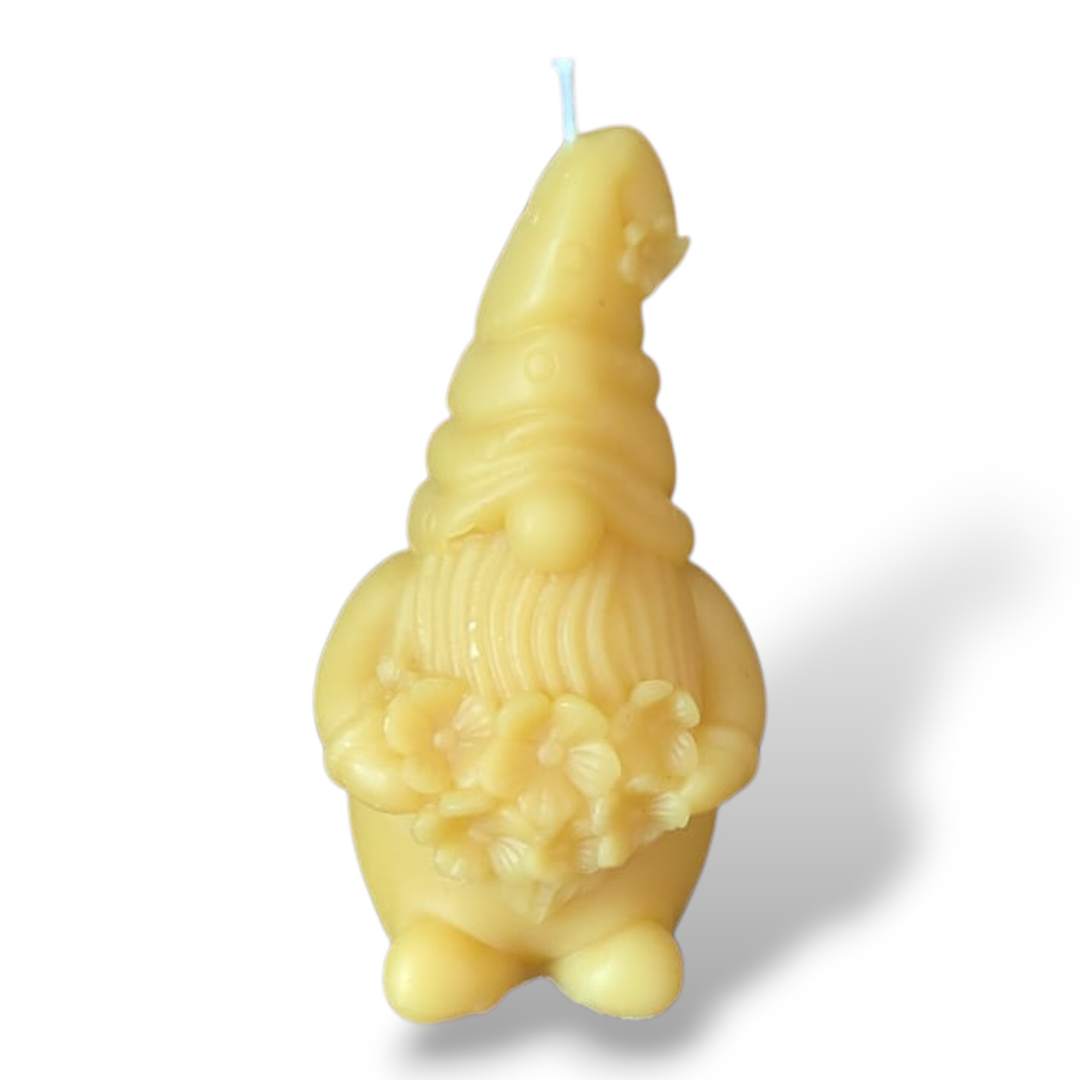 Bougie cire d'abeilles Lutin de Pâques Fleuri