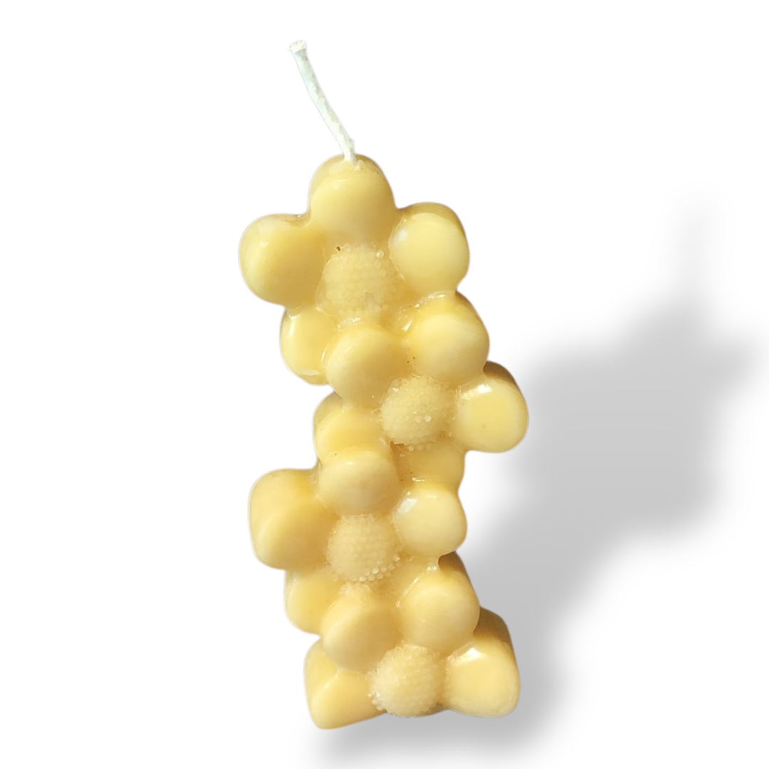 Bougie cire d'abeille fleurs de printemps