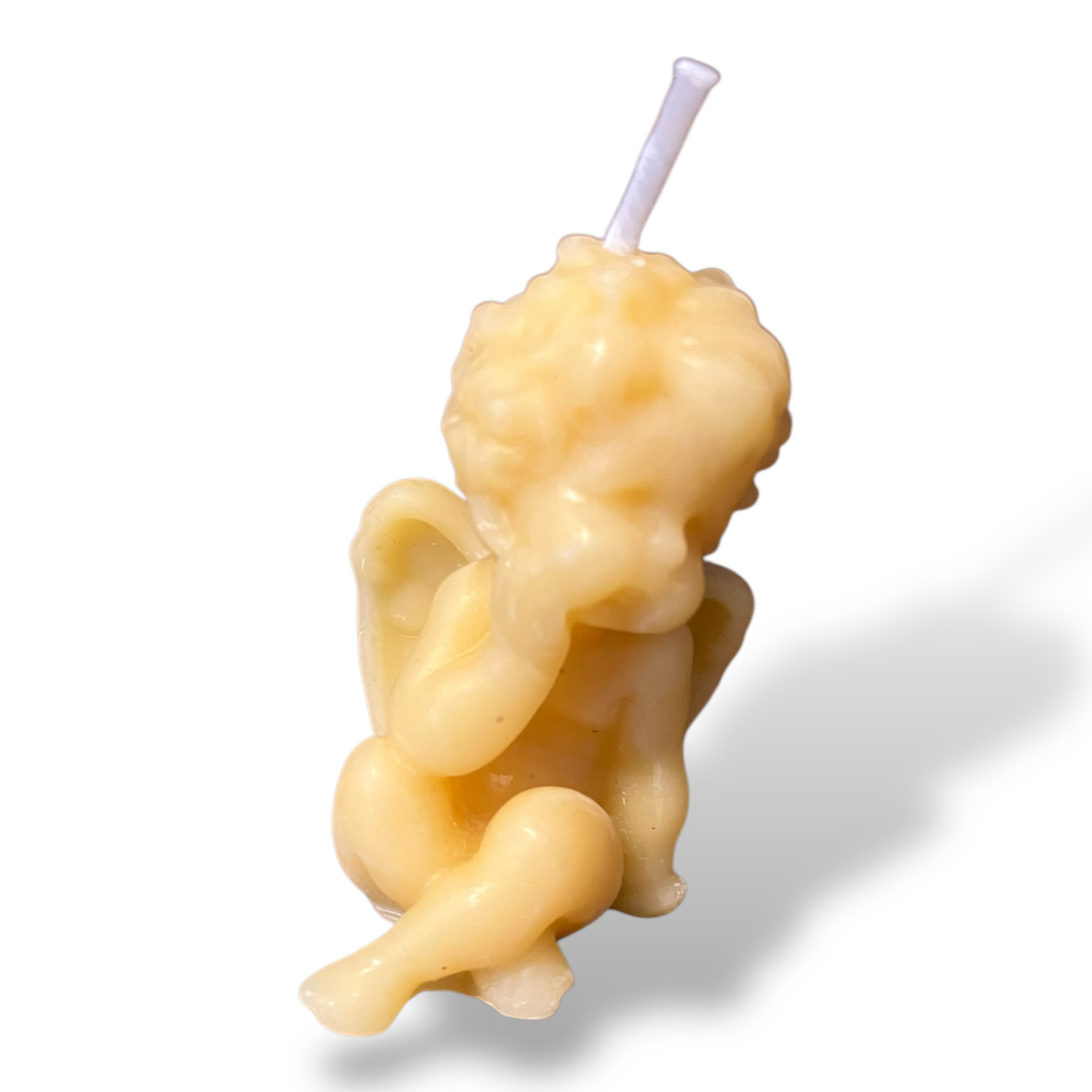 Bougie cire d'abeille Ange songeur - Schoenig apiculture