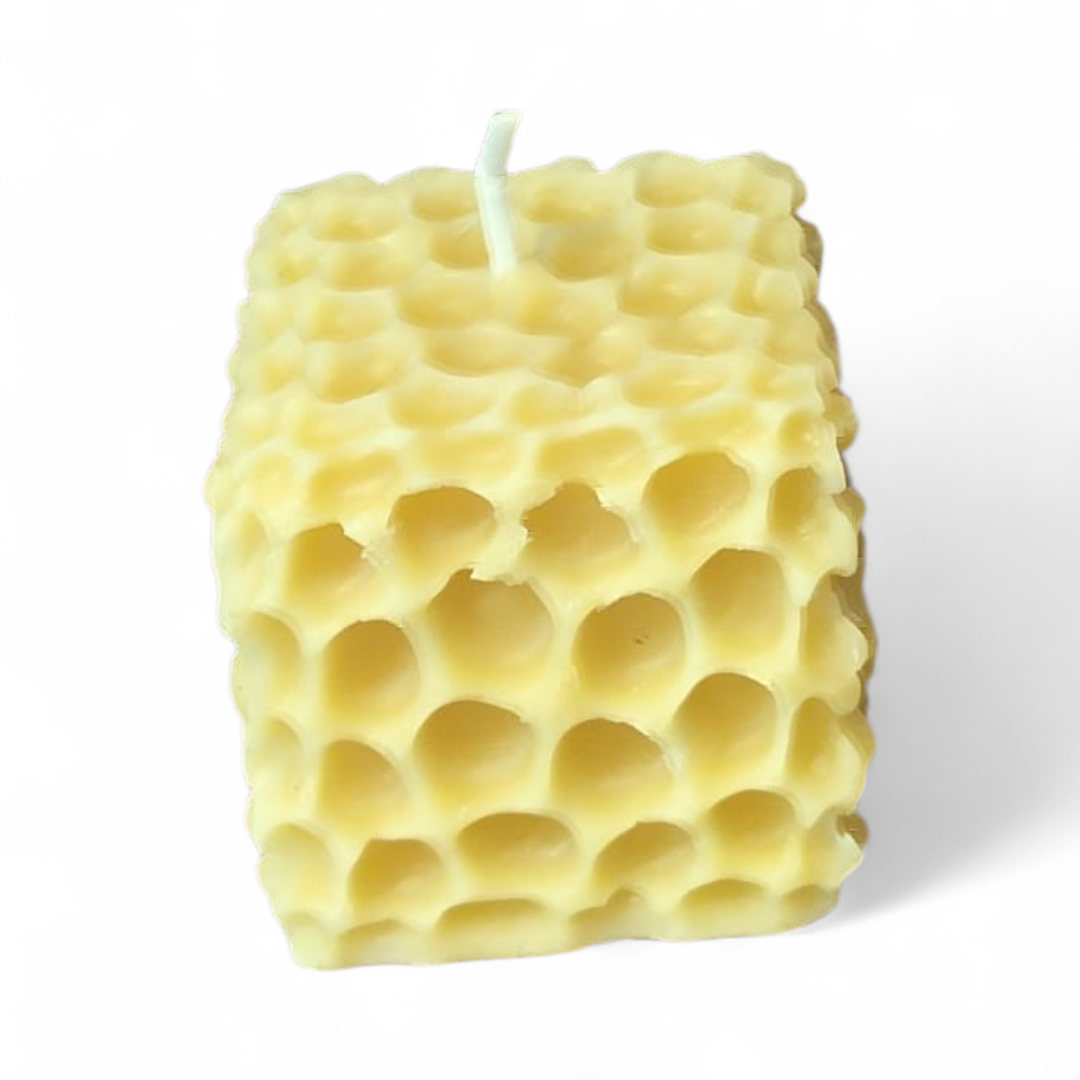 Bougie cire d'abeille Cube Alvéolés