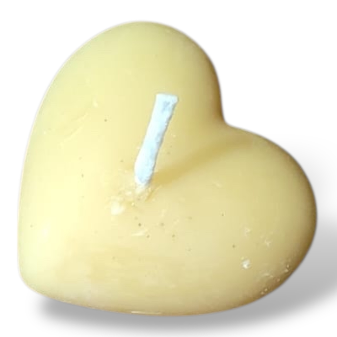 Bougie cire d'abeille petit coeur