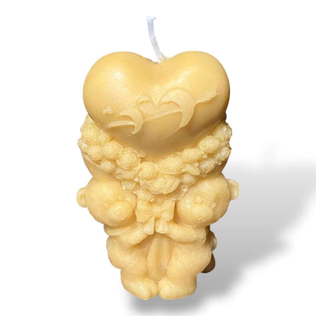 Bougie cire d'abeille Ourson bouquet