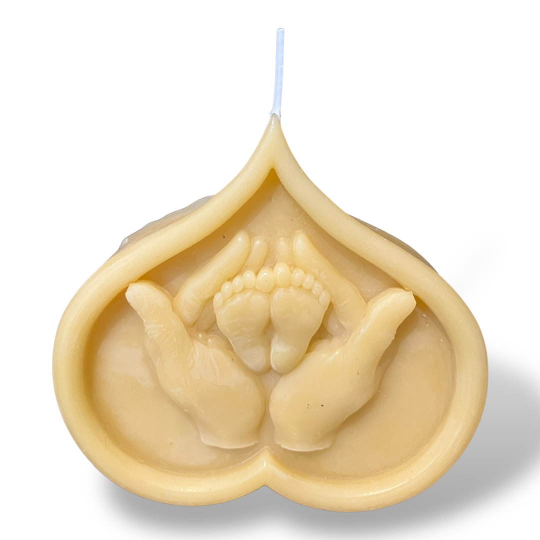 Bougie cire d'abeille petits pieds d'ange