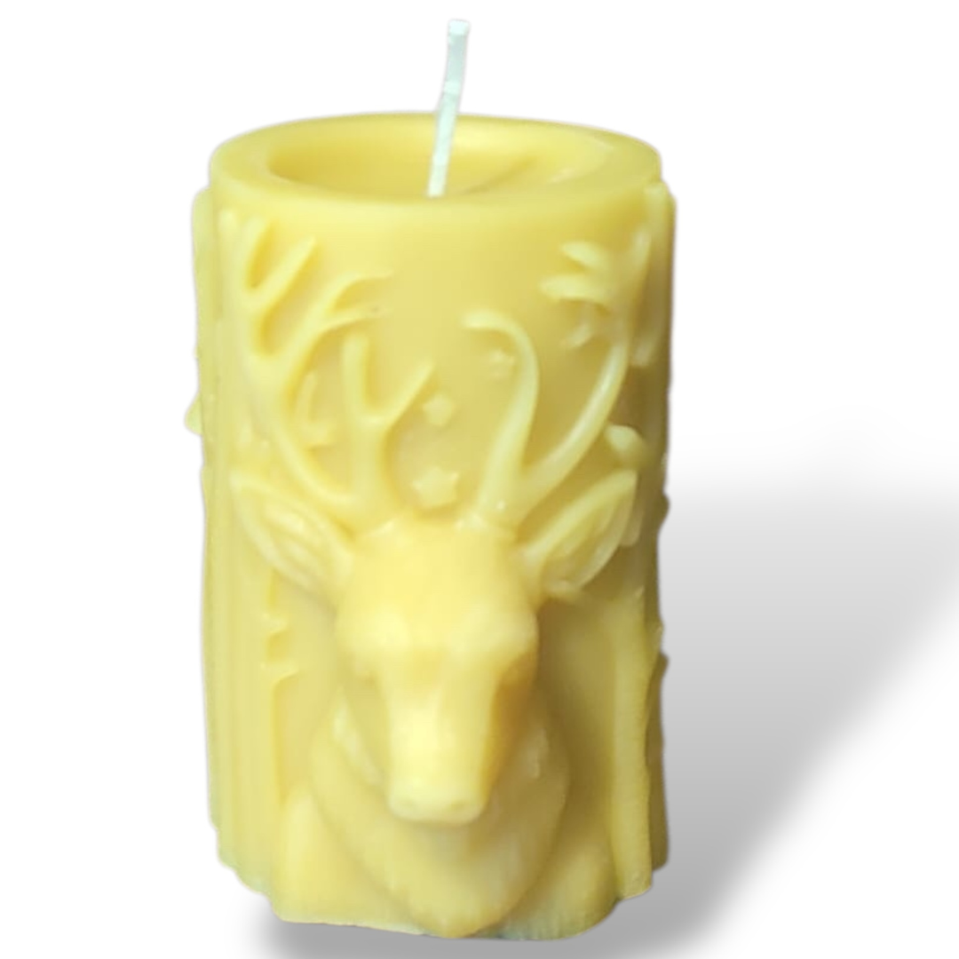 Bougie cire d'abeille Cerf 3D