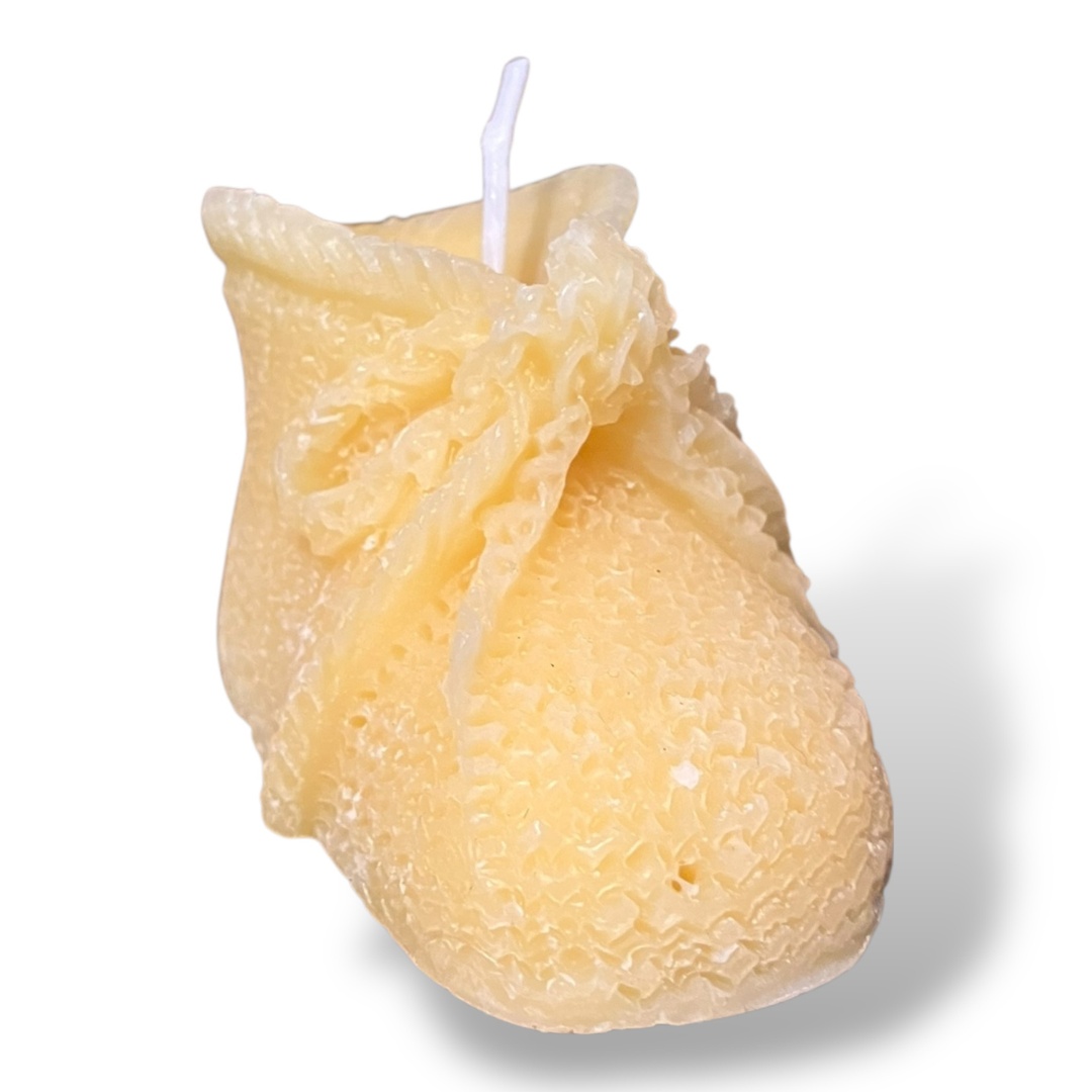 Bougie cire d'abeille chausson de bébé