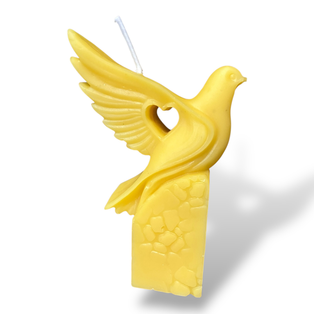 Bougie cire d'abeille colombe - Schoenig apiculture