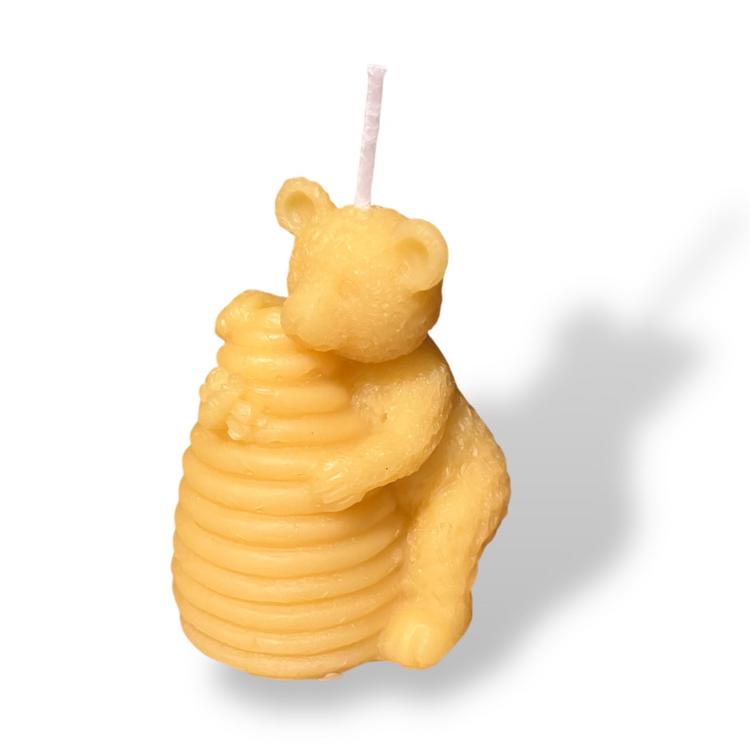 Bougie cire d'abeille Ourson Ruche - Schoenig apiculture