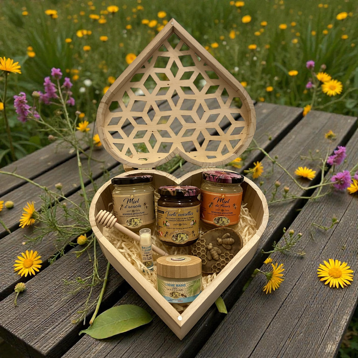 Coffret Harmonie Apicole – Cadeau Naturel Bien-être avec Miel et Produits Artisanaux - schoenig apiculture