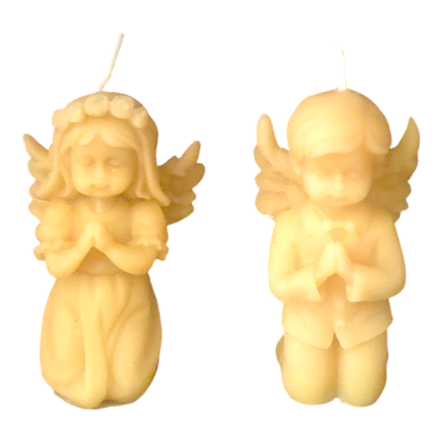 Bougie cire d'abeille ange en prière