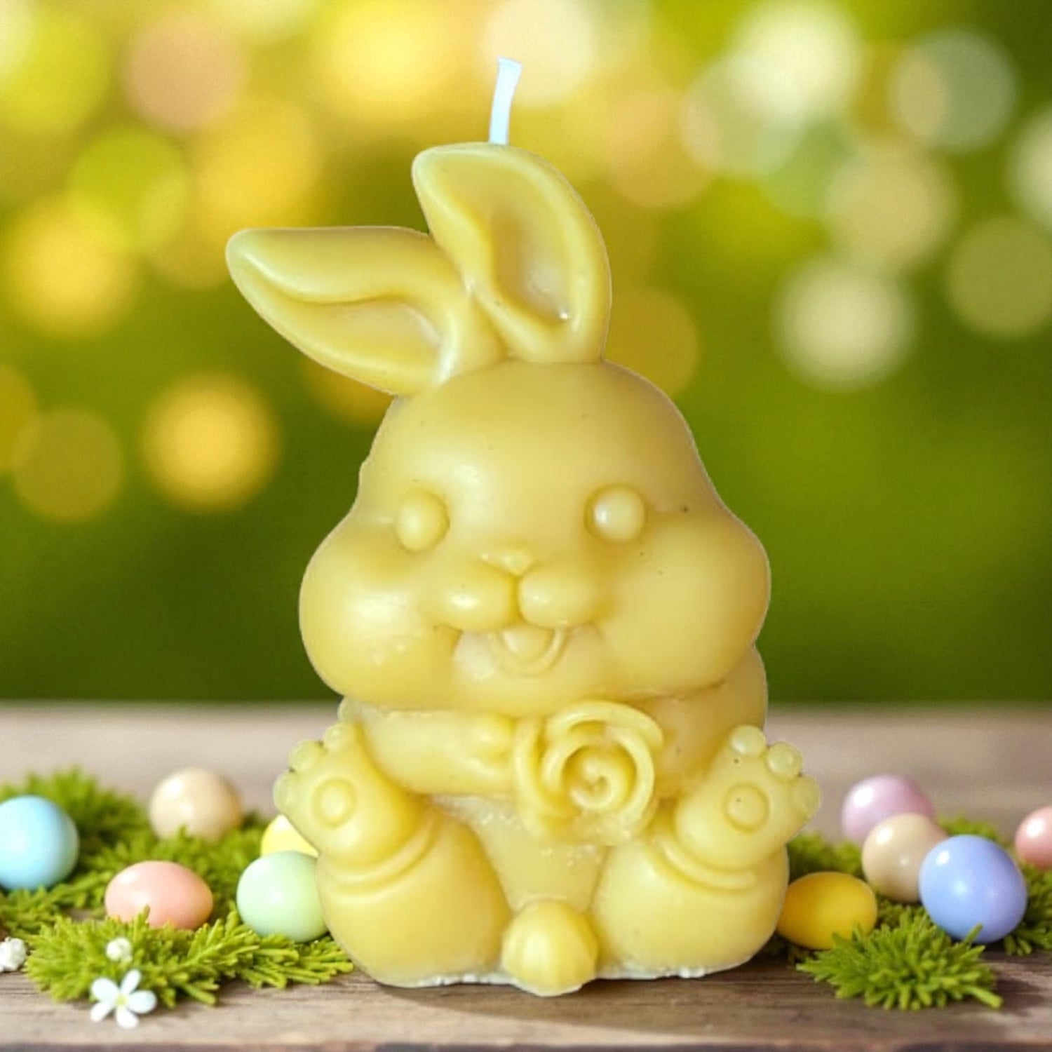 Bougie cire d'abeilles Lapin de Pâques