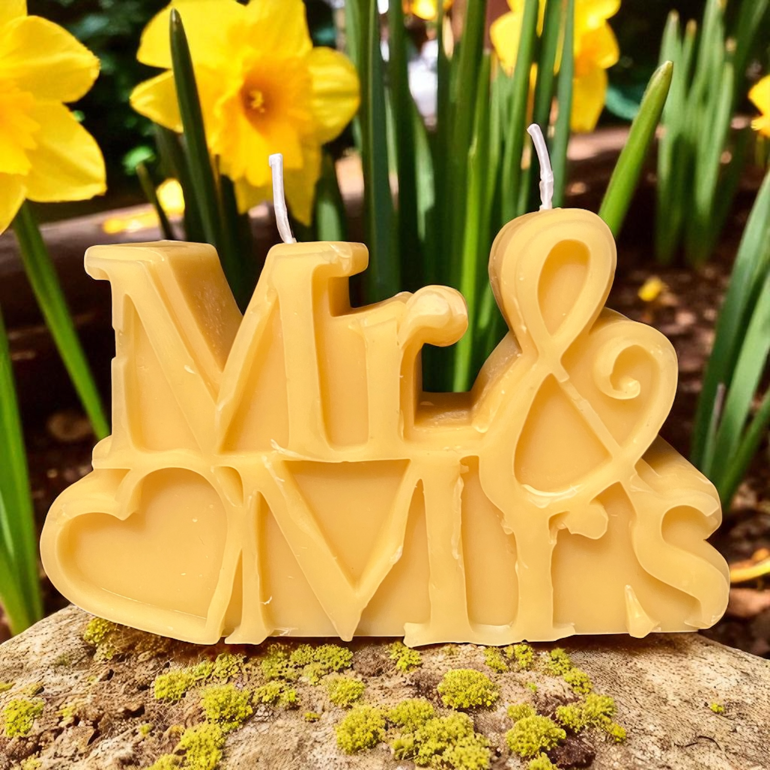 Bougie cire d'abeille Mr/Mme