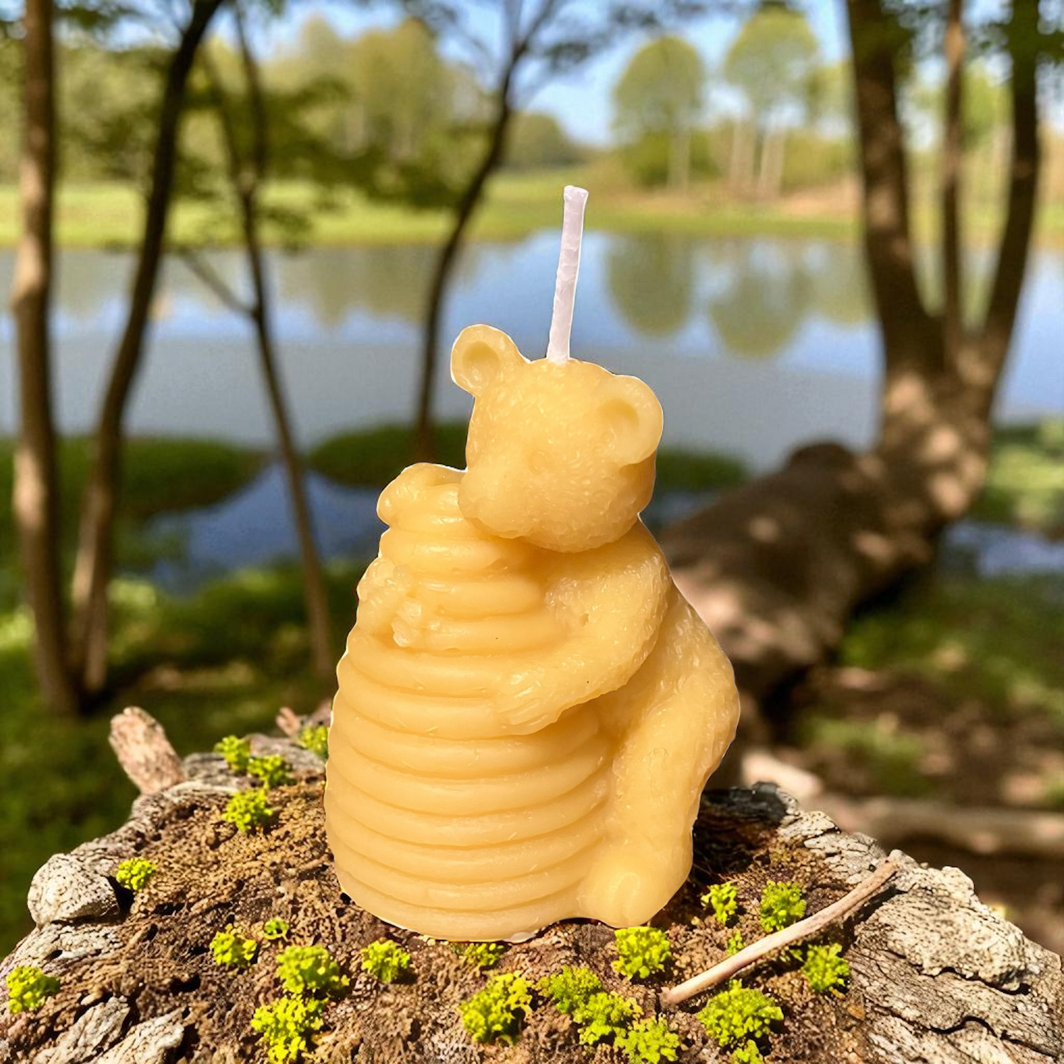 Bougie cire d'abeille Ourson Ruche