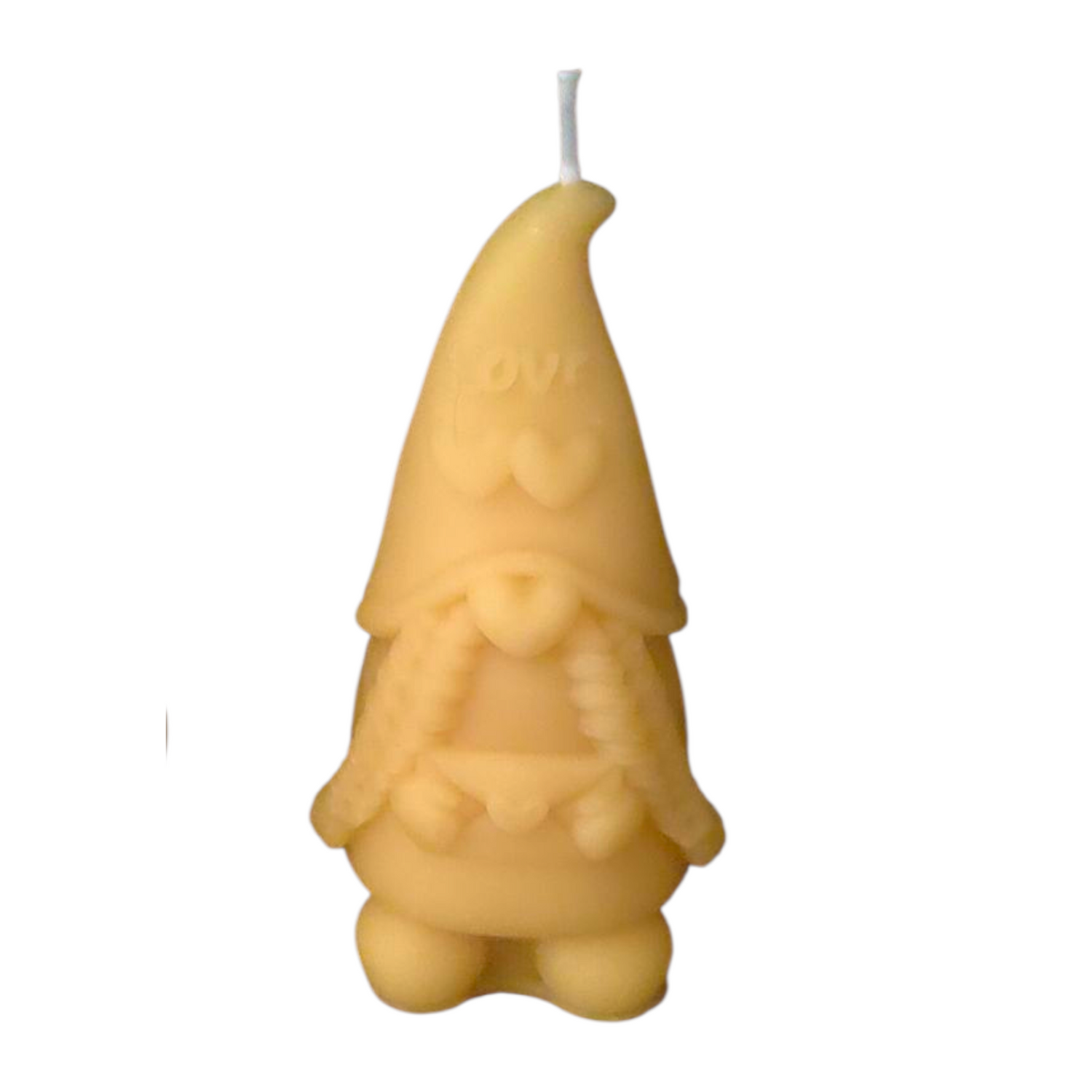Bougie cire d'abeille couple gnomes love