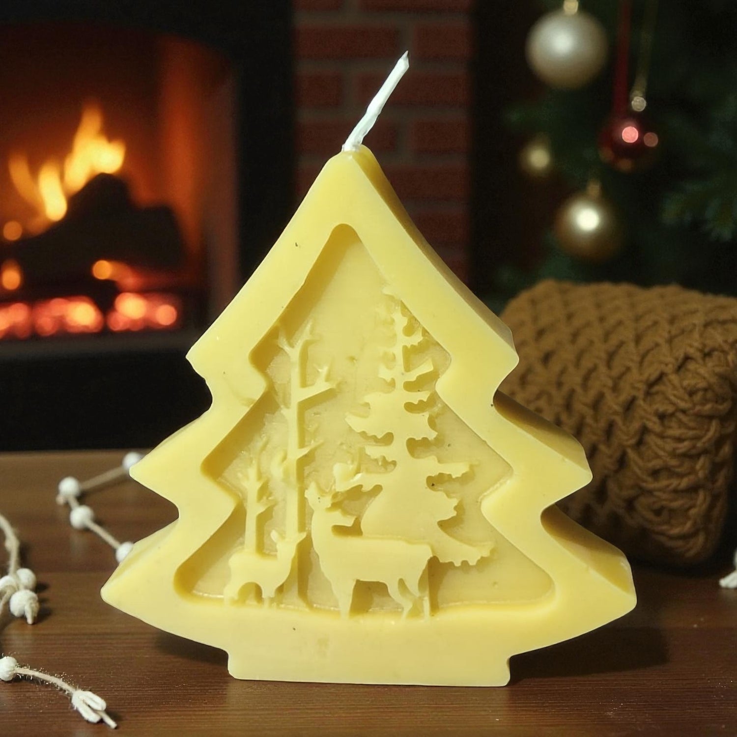 Bougie cire d'abeille Forêt boréale