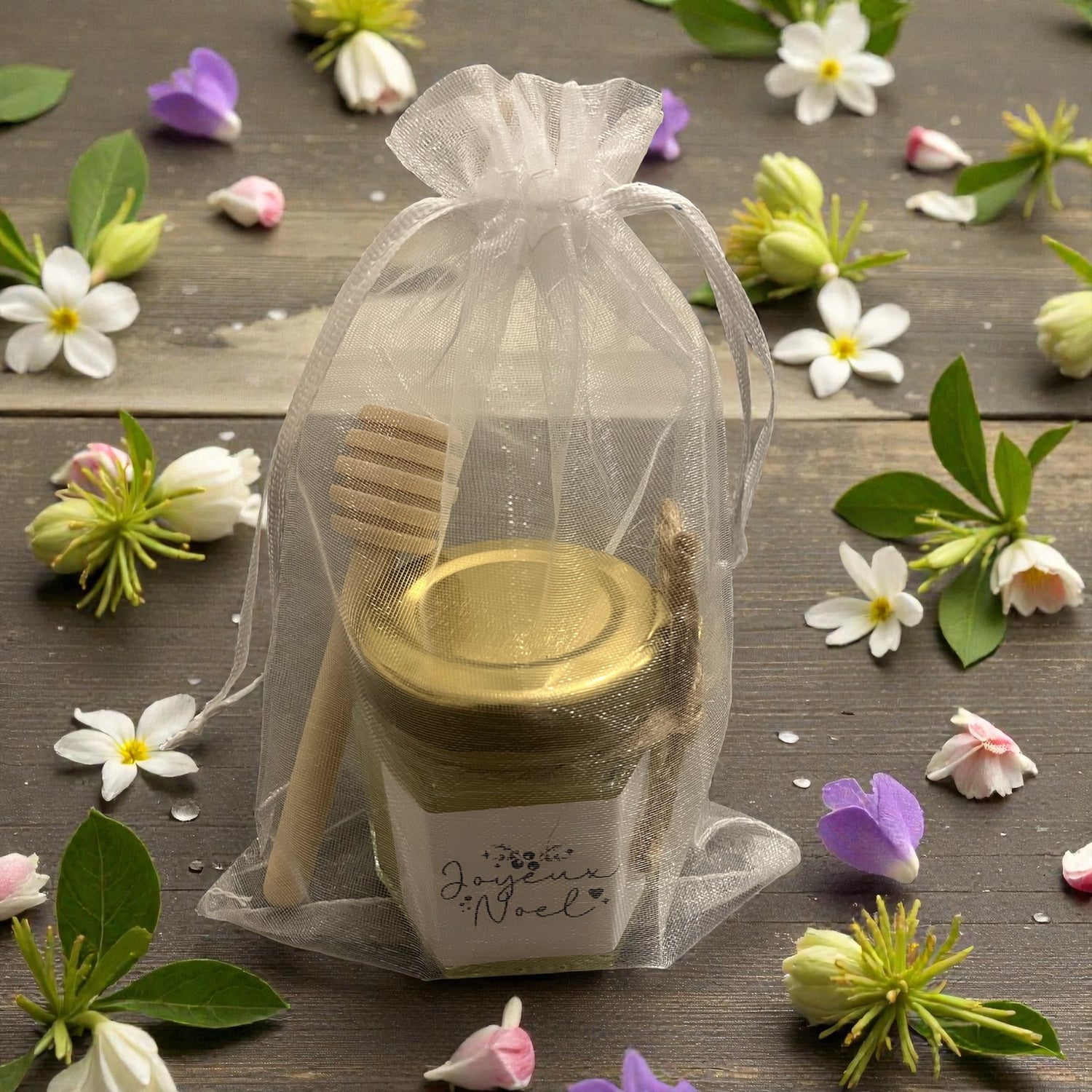 Petit pot de miel personnalisé: Edition Noël