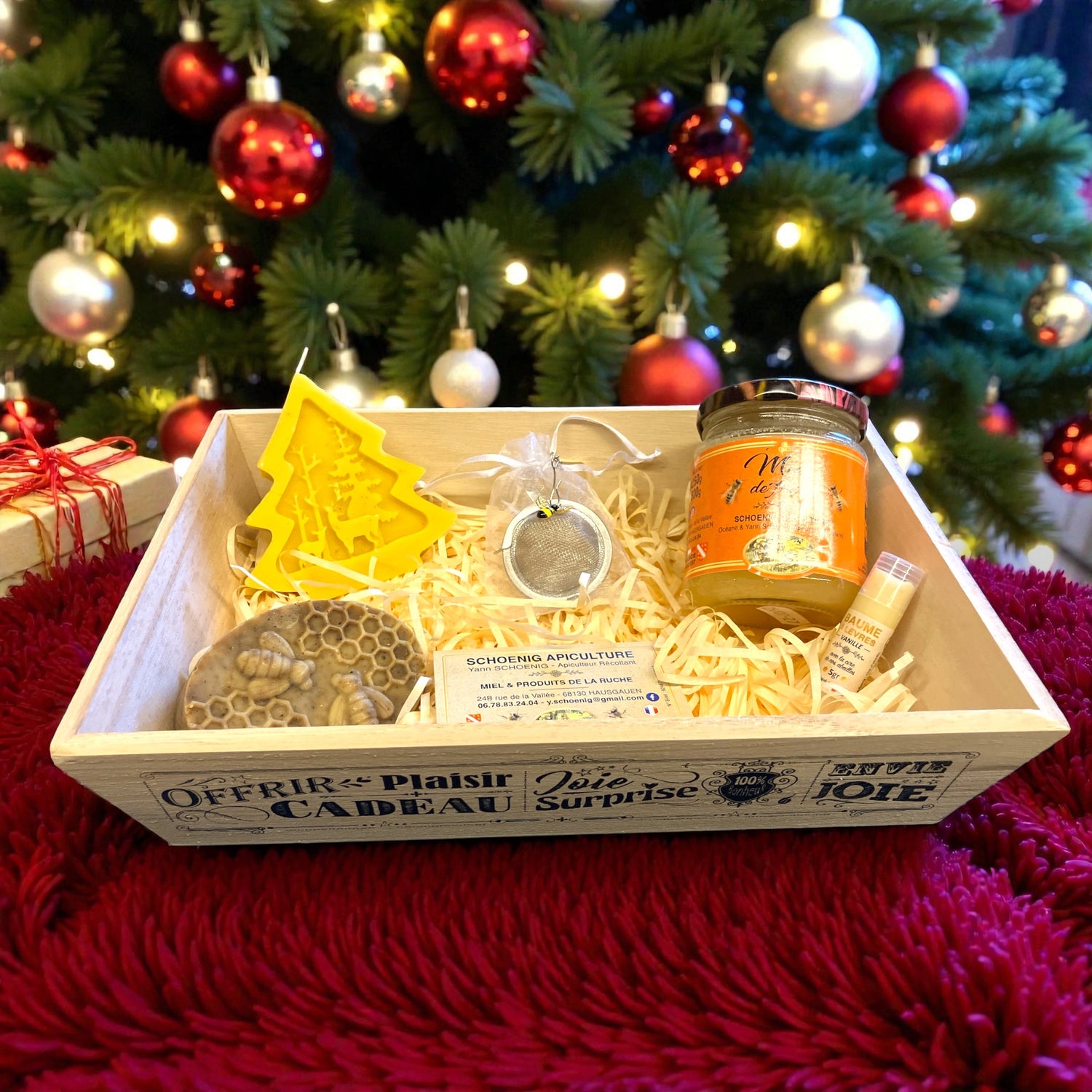Coffret Bois de Noël – Miel & Bienfaits du Rucher