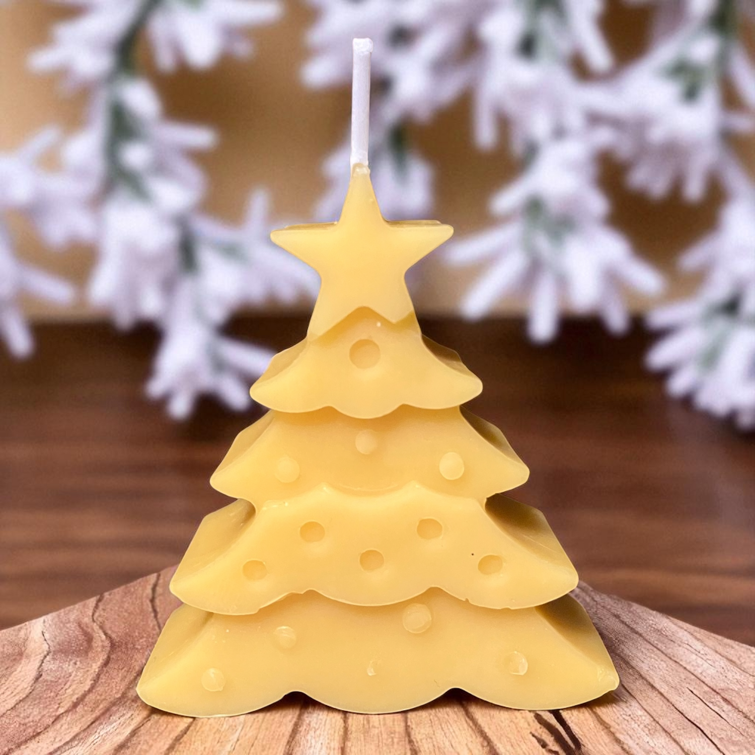 Bougie cire d'abeille Sapin Lumineux