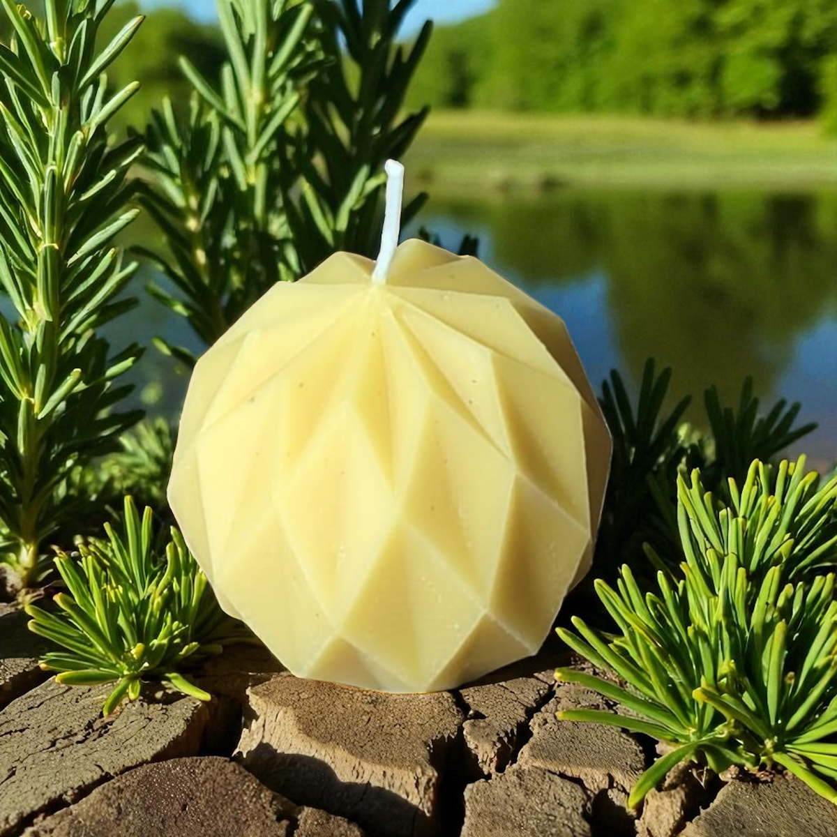 Bougie cire d'abeille Sphère Losange