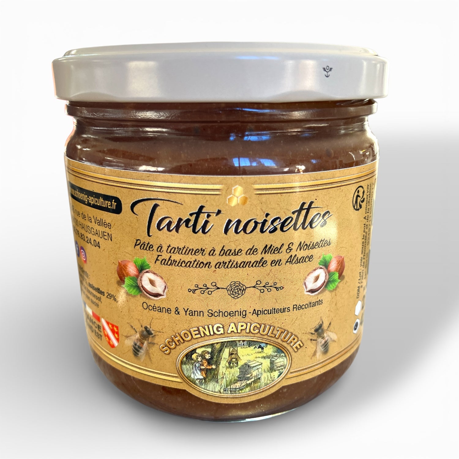 Tarti’Noisettes – Pâte à tartiner artisanale au miel d’Alsace et noisettes