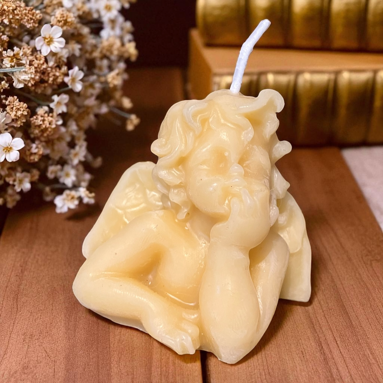 Bougie cire d'abeille Ange sérénité