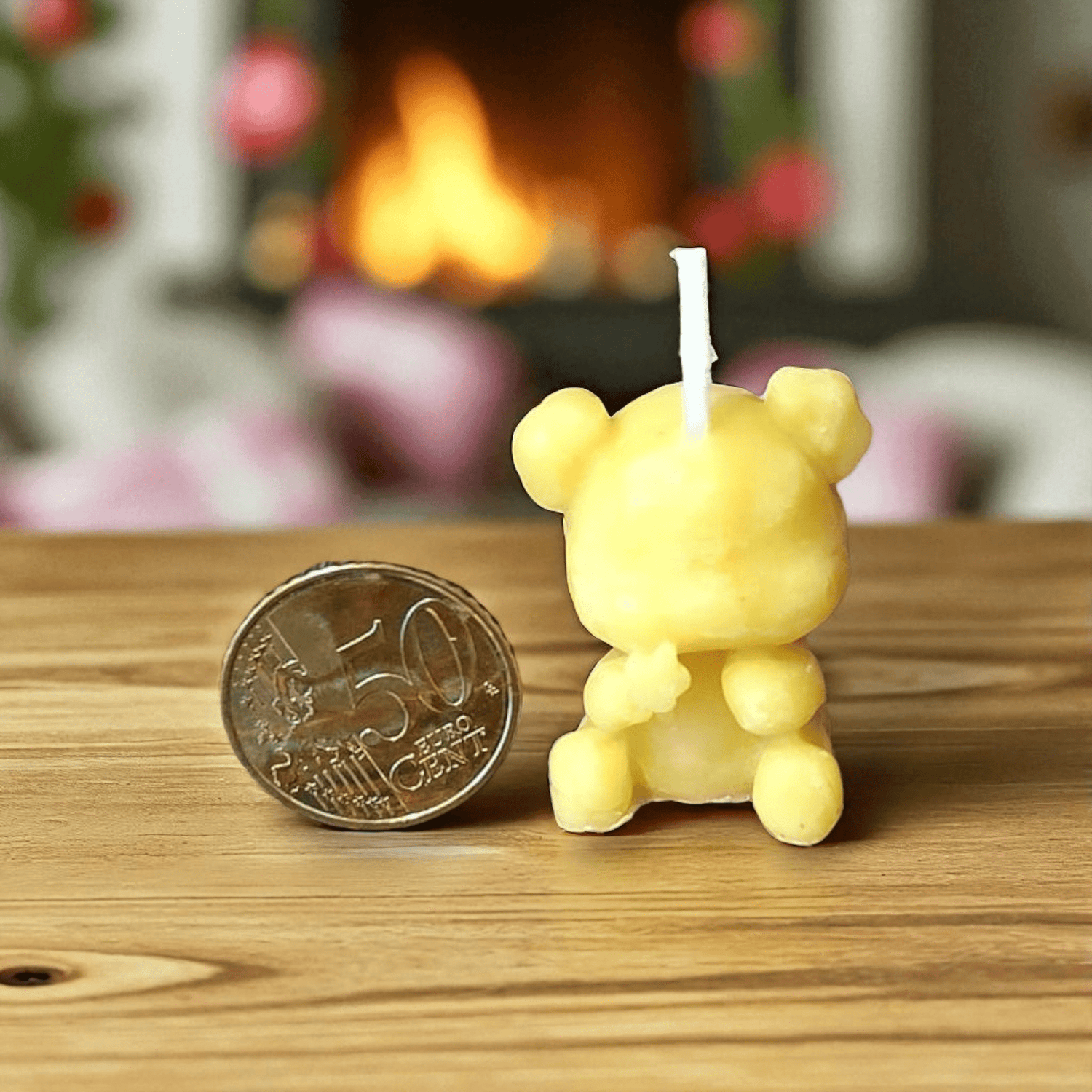 bougie en cire d’abeille artisanale - Ourson - schoenig apiculture