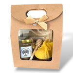 Cadeau baptême avec miel personnalisé et bougie chausson de bébé en cire d’abeille artisanale, coffret naturel pour naissance ou baby shower
