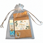 Cadeau client entreprise personnalisé de Noël avec sachet de graines mellifères et baume à lèvres au coco