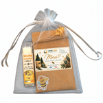 Cadeau client entreprise personnalisé avec sachet de graines de fleurs mellifères et baume à lèvres vanille