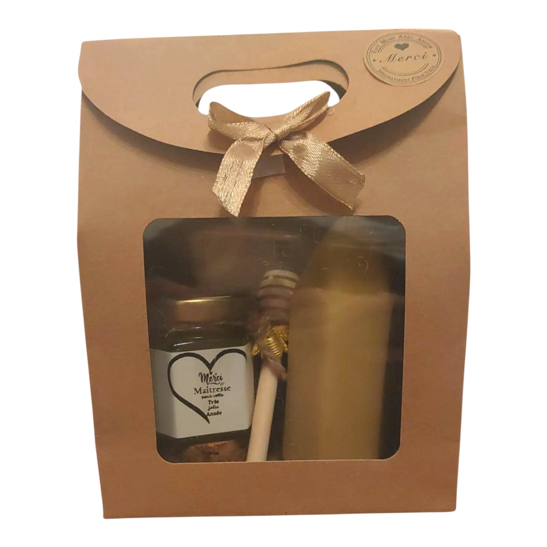 cadeau fin d’année maîtresse coffret miel artisanal personnalisé