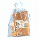 Cadeau invité de mariage personnalisé avec sachet de graines d’amour, baume à lèvres et pochon organza