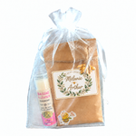 Cadeau invité de mariage personnalisé avec sachet de graines, baume à lèvres et couronne végétale