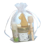 Cadeau de Noël personnalisé avec mini pot de miel, baume à lèvres artisanal et bougie en cire d'abeille, idéal comme cadeau de fin d'année, Secret Santa ou cadeau de remerciement.
