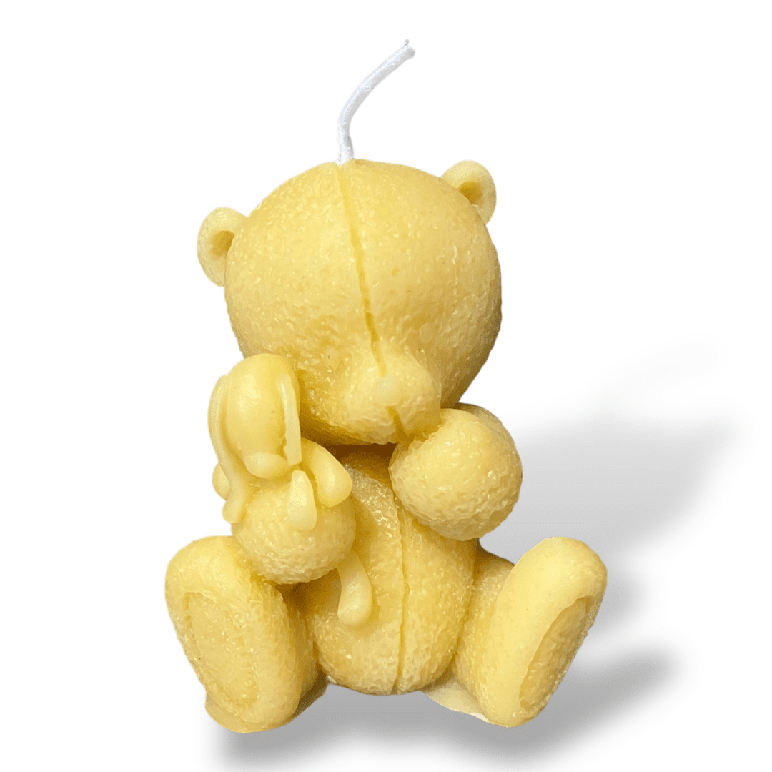 Bougie cire d'abeille ourson tendresse - schoenig apiculture