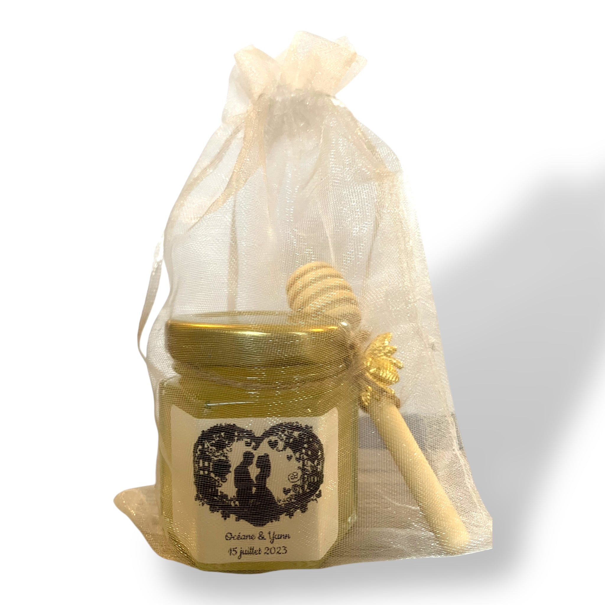 Petit pot de miel personnalisé – Cadeau invités mariage, baptême & communion - schoenig apiculture
