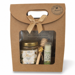 Coffret cadeau client entreprise avec miel artisanal personnalisé et baume à lèvres naturel au miel