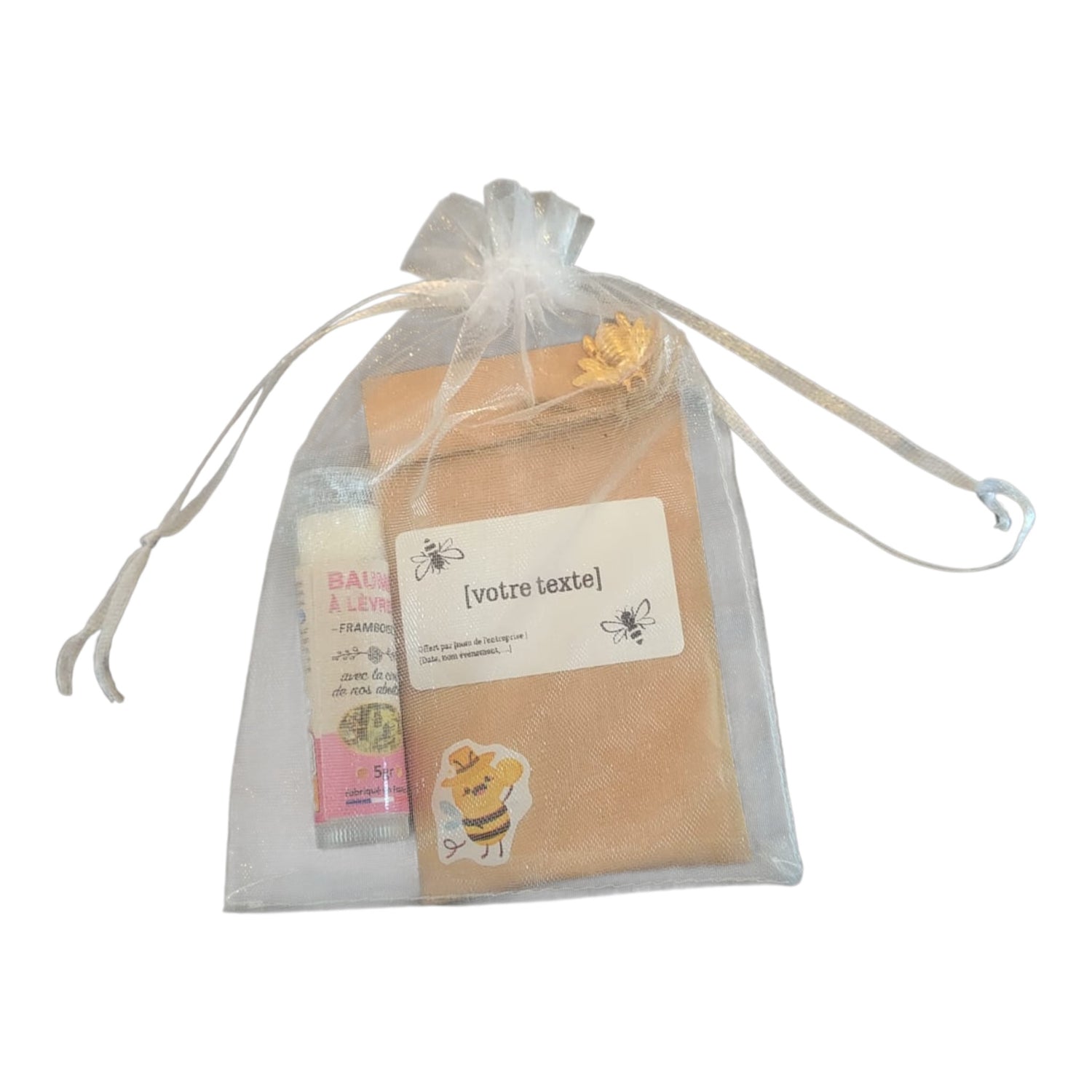 Coffret cadeau client personnalisé avec baume à lèvres et sachet de graines