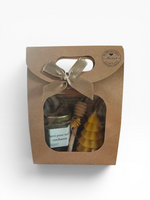 Coffret cadeau entreprise Merci pour votre confiance avec pot de miel personnalisé et bougie de Noël