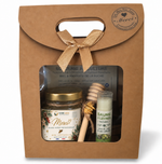 Coffret cadeau entreprise de Noël avec miel artisanal personnalisé et baume à lèvres naturel