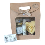 Coffret cadeau invité mariage avec miel personnalisé, baume à lèvres artisanal à la cire d'abeille et bougie mains alliances en cire d'abeille, cadeau fabriqué à la ruche.
