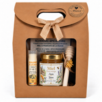 Coffret cadeau invité mariage avec miel personnalisé, baume à lèvres et cuillère à miel