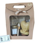 Coffret cadeau invité mariage avec miel artisanal personnalisé, bougie cœur cygne en cire d'abeille et étiquette personnalisée, fabrication artisanale.