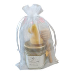 Coffret cadeau Joyeux Noël Maîtresse avec mini pot de miel artisanal, bougie sapin en cire d'abeille, cuillère à miel en bois et breloque abeille, cadeau personnalisé pour maîtresse, ATSEM ou nounou.