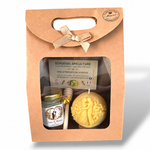 Coffret cadeau mariage personnalisé avec miel artisanal, bougie en cire d'abeille et cuillère à miel