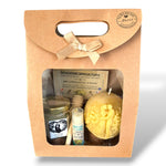 Coffret mariage pour invités avec miel de la ruche, baume à lèvres et bougie couple en cire