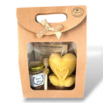 coffret cadeau mariage miel artisanal avec bougie cœur en cire d’abeille naturelle