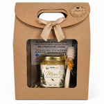 Coffret cadeau entreprise avec mini pot de miel artisanal personnalisé Merci pour votre fidélité, emballage kraft avec cuillère à miel